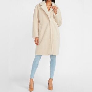 Express Cream Teddy Sherpa Coat size M